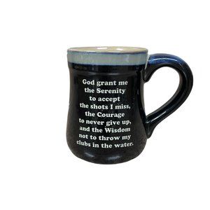 Golfers Prayer Coffee Mug Multicolor Blue/Beige